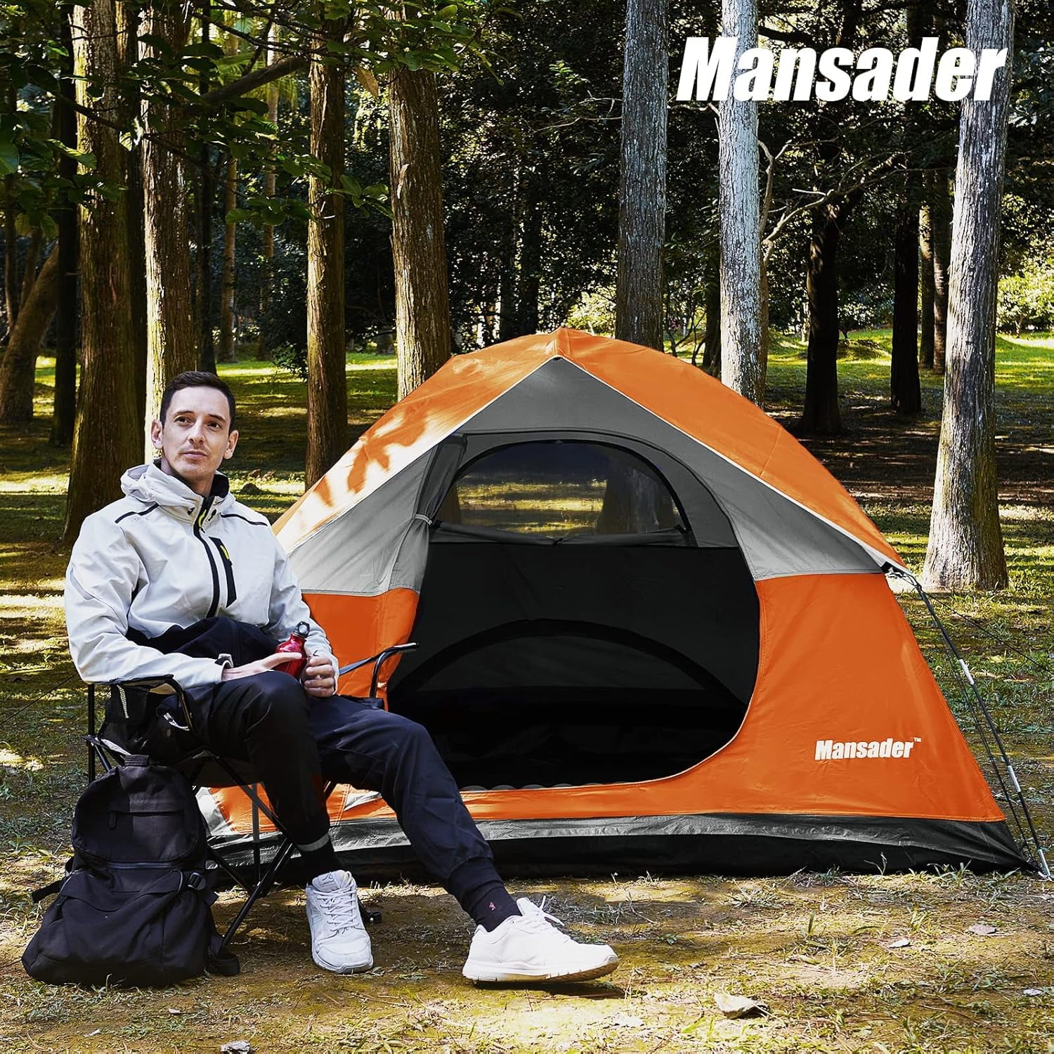 4 Person Camping Tent Waterproof Lightweight Easy Setup Outdoor Hiking Backpacking Tent with Carry Bag for Family Beach Travel