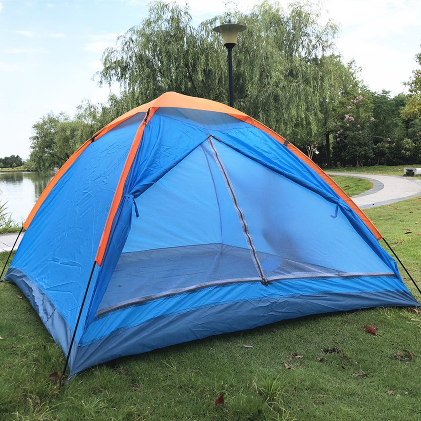4 Person Camping Tents with Rain Fly and Carrying Bag, Waterproof Windproof Easy Setup, Family Dome Tent with Mesh Windows, Portable Family Camping Tent for Outdoor Camping Hiking