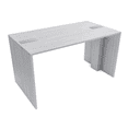 thumbnail image 1 of Counter Height Collaboration Table | 4 Person Face-to-Face Desk | 36 x 66 Inch Commercial Office Desk with Double Power & Data Modules - White Cypress And Silver, 1 of 9