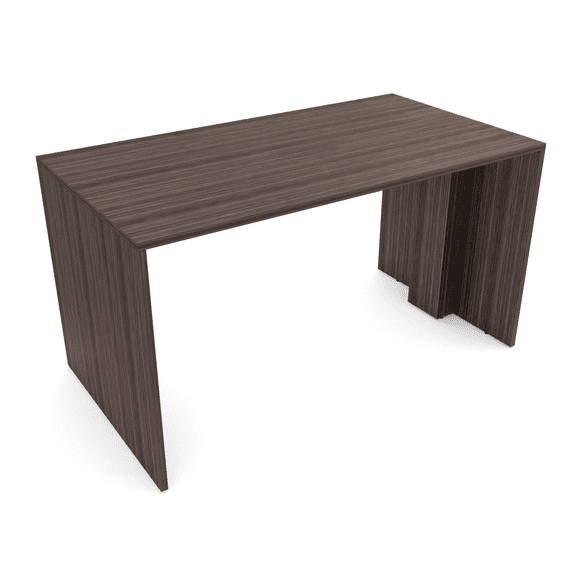 4 Person Collaboration Table | Face-To-Face Standing Desk | 36x66 Counter Height Team Desk | Natural Eucalyptus