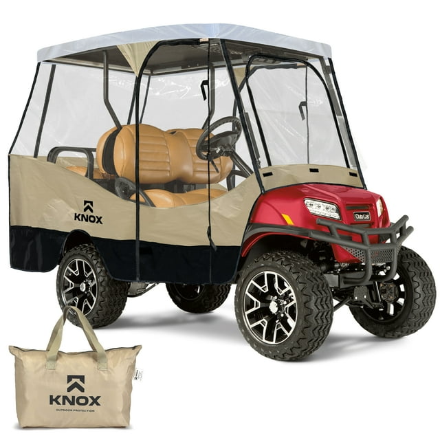 4 Person Golf Cart Enclosure, 2+2 Seater, 600D Transparent Golf Cart Cover Storage, Golf Cart