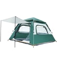 thumbnail image 1 of 4 Person Instant Camping Tent, Automatic Easy Pop up Tents for Camping/Outdoor/Beach/Hiking/Traveling, Beige & Green, 1 of 9