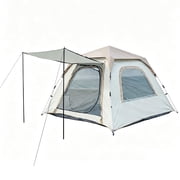 4 Person Instant Camping Tent, Automatic Easy Pop up Tents for Camping/Outdoor/Beach/Hiking/Traveling, Grey & Gold