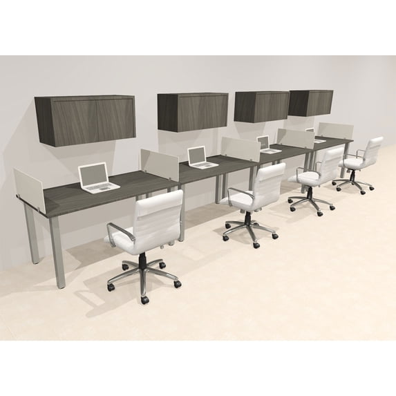 4 Person Modern Metal Leg Office Workstation Desk Set, #OT-SUL-SPM65