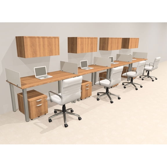 4 Person Modern Metal Leg Office Workstation Desk Set, #OT-SUL-SPM86
