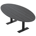 thumbnail image 1 of 4 Person Oval Conference Room Table Metal T-Bases Electrical Unit, 1 of 5