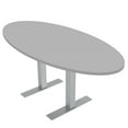 thumbnail image 1 of 4 Person Oval Conference Table Metal T-Bases Data And Electric Module, 1 of 5