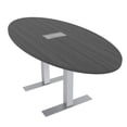 thumbnail image 1 of 4 Person Oval Conference Table Metal T-Bases Data And Electric Module, 1 of 7