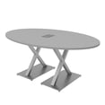 thumbnail image 1 of 4 Person Oval Conference Table With X Bases Data And Electric Module, 1 of 7