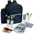 thumbnail image 1 of 4 Person Picnic Backpack - Navy/Chevron, 1 of 2