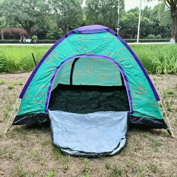 4 Person Pop Up Tent, Instant Setup Waterproof Family Camping Tent with 2 Mosquito Net Doors, Portable Outdoor Shelter for Quick Open Family Camping