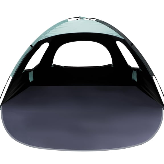 4-Person Pop-up Beach Tent & Sun Shelter, Extendable Floor for Extra Space, UPF 50+ UV Protection with 3 Ventilating Mesh Windows, Large Portable Outdoor Shade for Family Beach Days, Camping & Park w