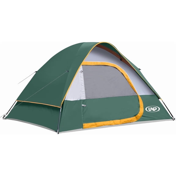 4 Person Portable Dome Tent with Rainfly, Waterproof and Windproof, Lightweight Polyester Camping Tent, Green