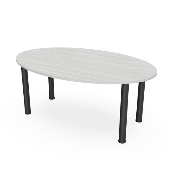 4 Person Powered Oval Shaped Conference Table  Post Legs 6'x4'