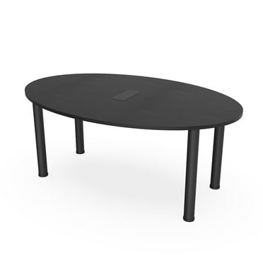 4 Person Powered Oval Shaped Conference Table  Post Legs 6'x4'
