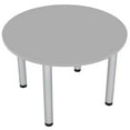 thumbnail image 1 of 4 Person Round Conference Table Metal Post Legs 42 Light Gray, 1 of 3