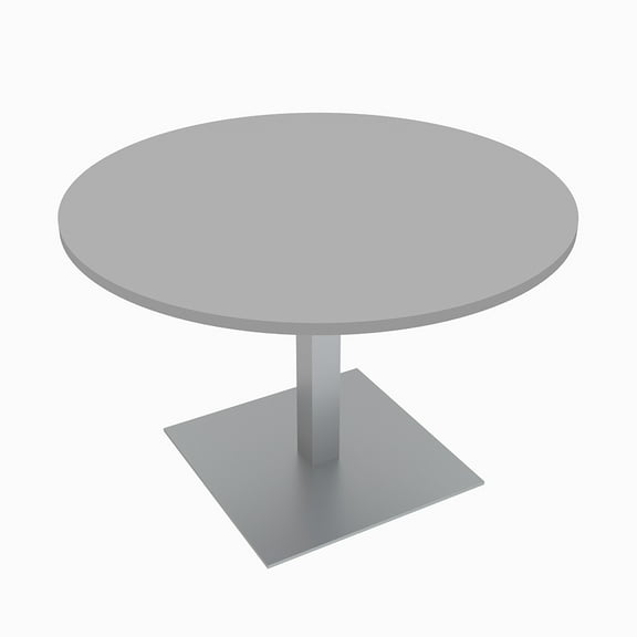 4 Person Round Conference Table Square Metal Base 46" Meeting Table