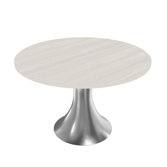 4 Person Round Meeting Room Table With Wide Pedestal Base 46" Table