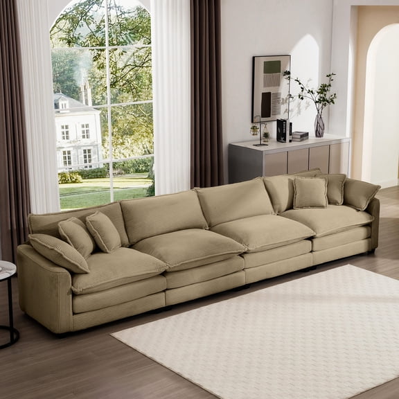4 - Person Sofa - Retro Style with Modern Elements - Flats & Clubs - Easy - to - Assemble Luxury