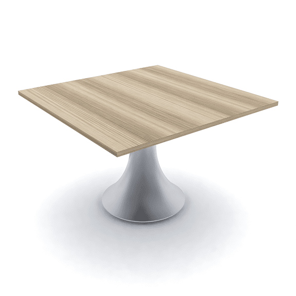 4 Person Square Meeting Table With Wide Round Base 46" Office Table