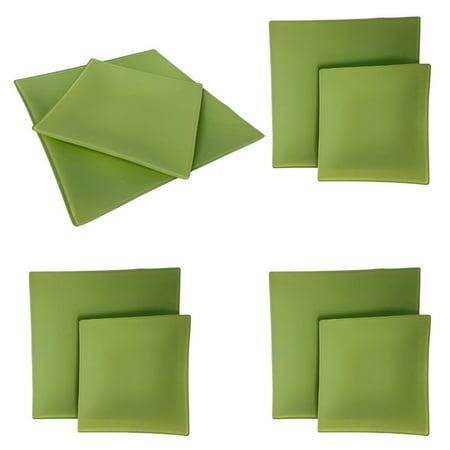 4-Person Table Setting Lime Green Glass Plate Set - for Home Decor - Factory Direct Craft