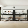 thumbnail image 1 of Twin size Quadruple Metal Bunk Bed,Quadruple Metal Bunk Bed with Built-in Storage Shelves & Wardrobe,Sturdy Metal Frame with Noise-reduced Design,Black, 1 of 9
