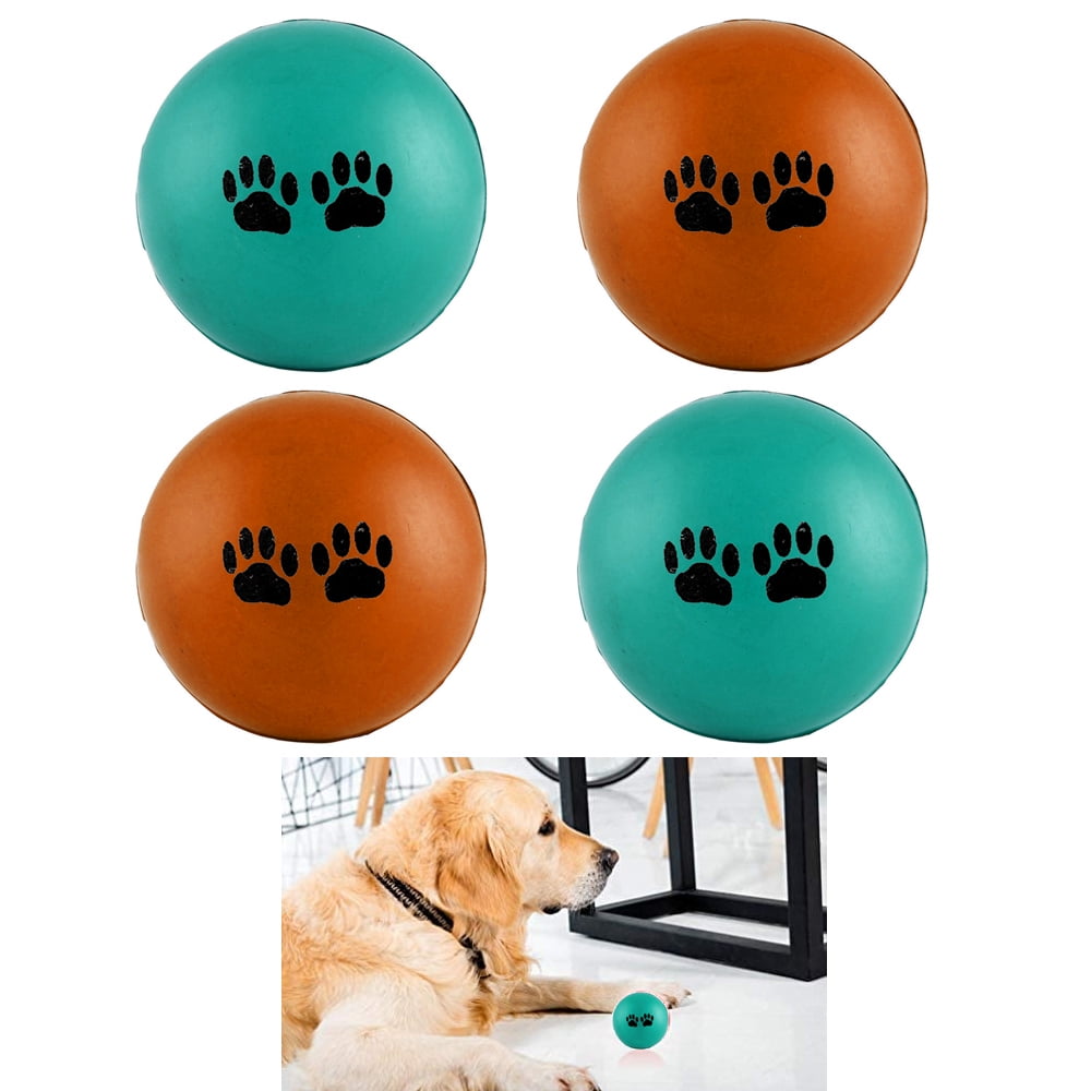 Pet Rattle Ball 4 Pet Balls Fetch Rubber Dog Cat Toy Puppy Chase Round Play Rattle ...