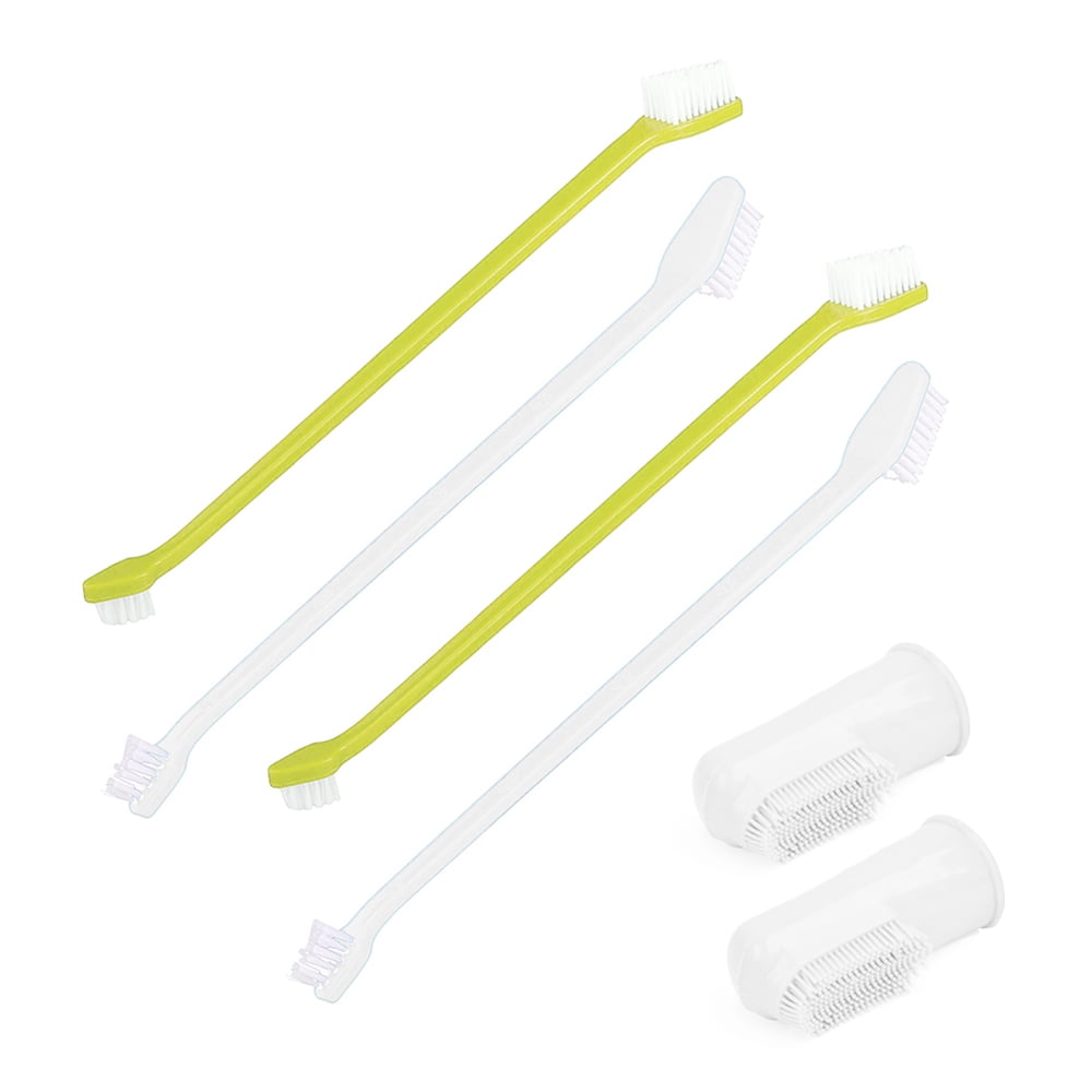 4 Pet Tooth Brush Dual End Dog Cat Teeth Mouth Clean Extra Soft Bristles Animal