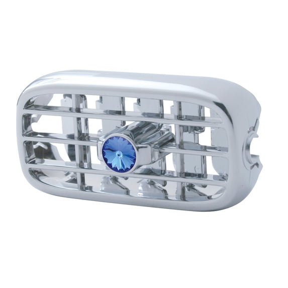 (4) Peterbilt 2006 -18 379 389 Heater A/C Vent Chrome Plastic Dash Blue Diamond