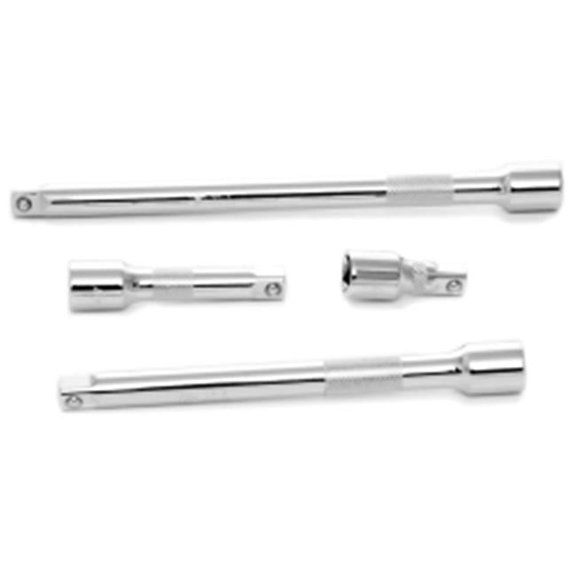 4 Piece 0.37 in. Drive Chrome Extension Set with 1.75 in. - 3 in. - 6 in. & 8 in. Extensions