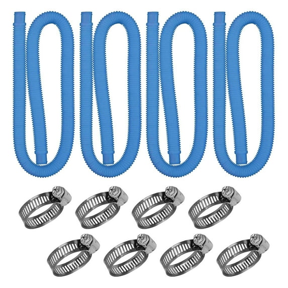 4-Piece 1.25-Inch Pool Hose Set | 39-Inch Long Above Ground Pool Pump Replacement Hose with Stainless Steel Clamps | Flexible Leak-Proof Filter Hose