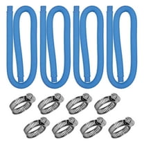 4-Piece 1.25-Inch Pool Hose Set - 39-Inch Long Replacement Hose for Above Ground Pool Pumps & Filter - Includes 8 Stainless Steel Clamps - Durable Polyethylene Construction - Leak-Proof Designs
