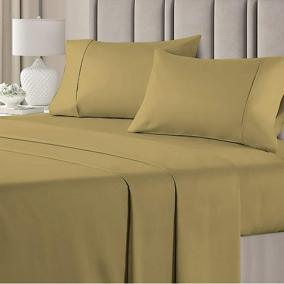4 Piece 100% Egyptian Cotton Bed Sheets Set - Luxury Soft & 600TC Sheets - Deep Pocket of 18" Inch - Hotel Style Silky Bedding Collection - Taupe Solid, Twin-XXL Size.