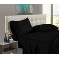 thumbnail image 1 of 4 Piece 100% Egyptian Cotton Bed Sheets Set - Luxury Soft & 600TC Sheets - Deep Pocket of 12" Inch - Hotel Style Silky Bedding Collection - Black Stripe, Full-XL Size., 1 of 7