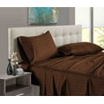 thumbnail image 1 of 4 Piece 100% Egyptian Cotton Bed Sheets Set - Luxury Soft & 600TC Sheets - Deep Pocket of 12" Inch - Hotel Style Silky Bedding Collection - Chocolate Stripe, Full-XXL Size., 1 of 7