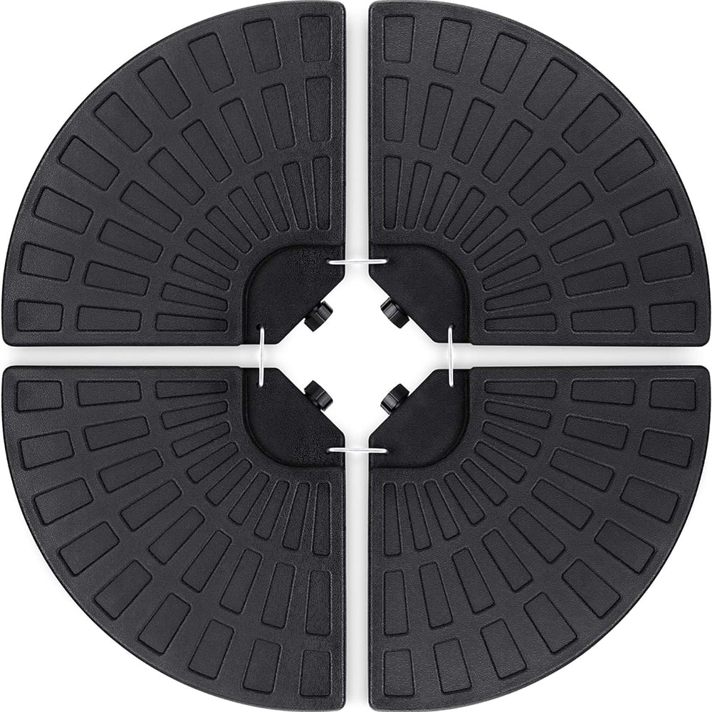 Black 4-Piece High-Density Plastic Cantilever Umbrella Base