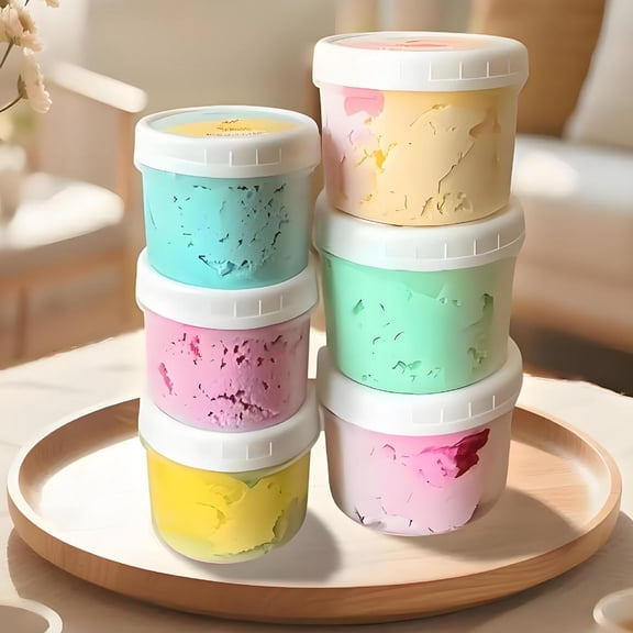 4-Piece 160ml Plastic Food Keeper Set with Light Green Lids, 7x6x5.5cm Stackable and Leak-Proof, Reusable for Lunch, Freezer, and Dishwasher Use