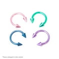 thumbnail image 1 of 4-Piece 16ga-5/16"(8mm) Circular Horseshoe Barbell Kit - Anodized 316L Steel, 1 of 6