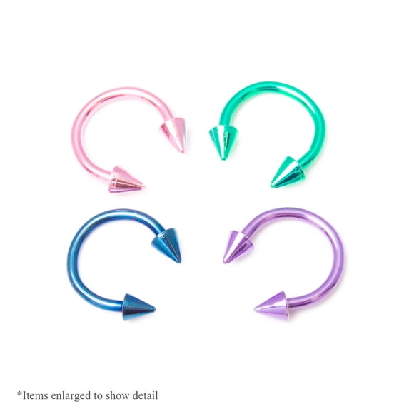 4-Piece 16ga-5/16"(8mm) Circular Horseshoe Barbell Kit - Anodized 316L Steel