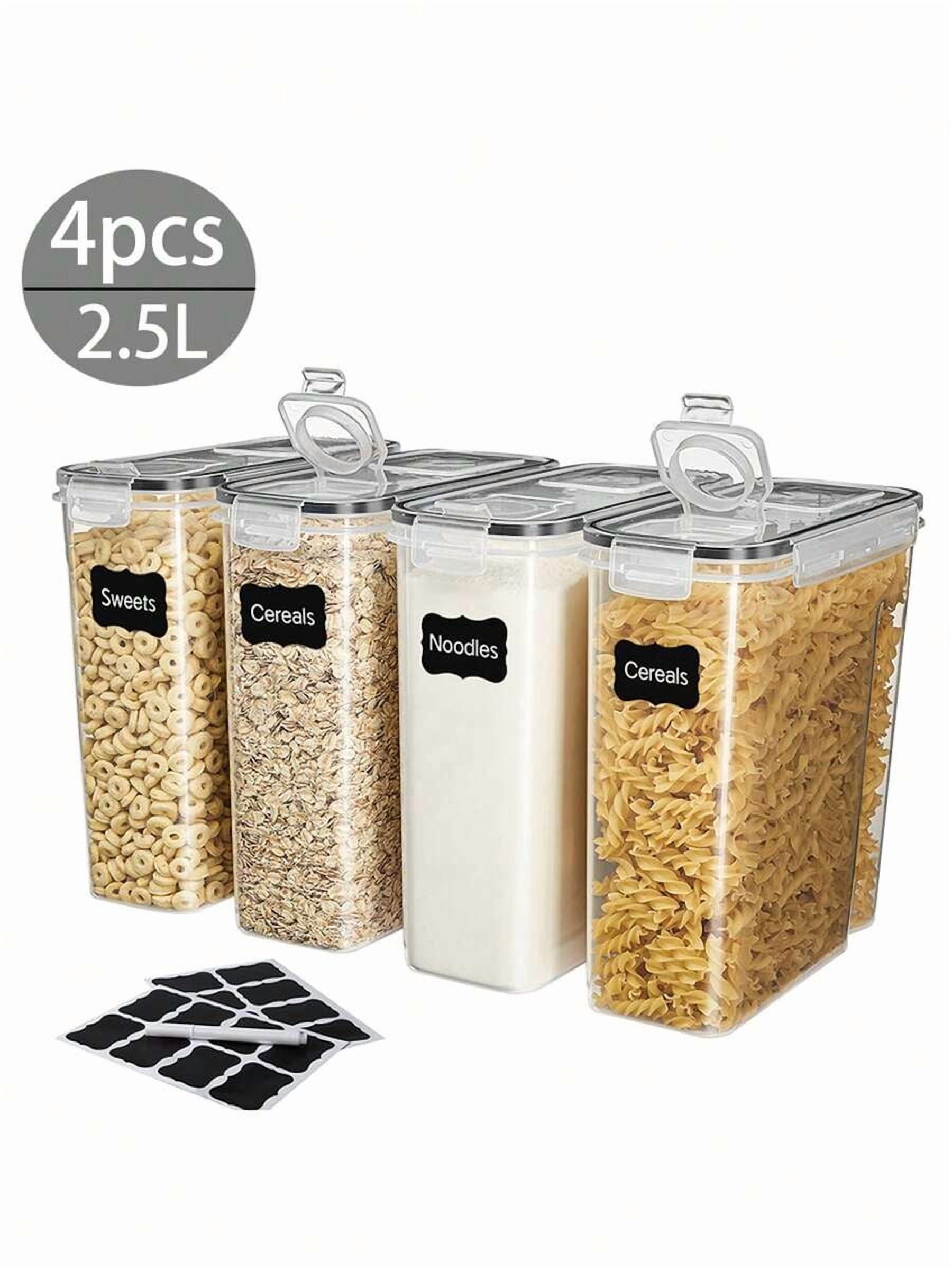 4-Piece 2.5L Food Storage Container Set with Lids. Airtight for Cereal ...