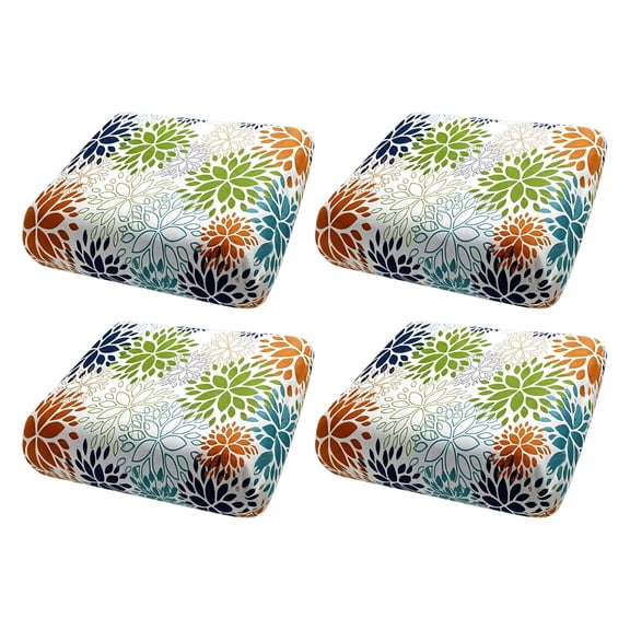 4 Piece 20in Patio Cushion Covers,Stretch Outdoor Couch Cushion Slipcovers Replacement for Seat & Backrest,Washable Furniture Protector with Elastic Bottom for Wicker Patio Furniture