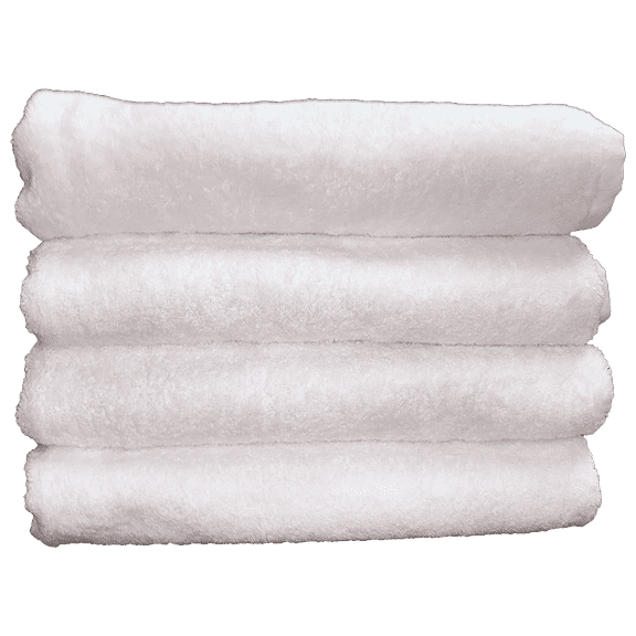 4 Piece 30 x 60 White Bath Towel Set Soft Heavy Weight 100% Cotton