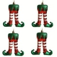 thumbnail image 1 of 4 Piece 3D Elf Leg Boot Pendant, Christmas Tree Hanging Decoration, Holiday Party Home Decor Accessory, 1 of 7