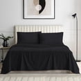 thumbnail image 1 of 4-Piece 500 Thread Count Egyptian Cotton Sheet Set, King Size - Breathable, Cooling, Fits 15-18 Inch Deep Pocket – Stripe Black, 1 of 9
