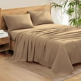 thumbnail image 1 of 4-Piece 500 Thread Count Egyptian Cotton Sheet Set, Olympic Queen Size - Breathable, Cooling, Fits 7-9 Inch Deep Pocket– Taupe, 1 of 9