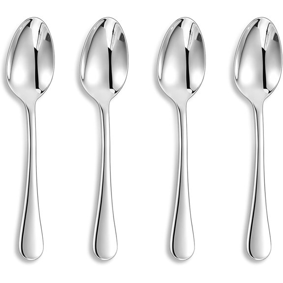 4-Piece 6.5 Inch Teaspoon Set – 18/10 Stainless Steel, Heavy-Duty Mirror-Finished Silverware for Everyday Use, Dining, Entertaining, and Special Occasions