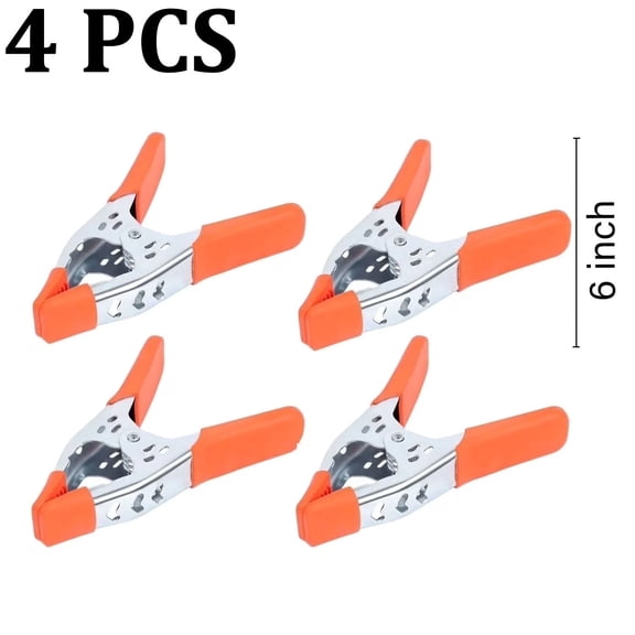 OFEFE 4-Piece 6" inch Spring Clamp,Clamps for Woodworking,Clamps for Backdrop,Heavy Duty Metal Clamps, 2.5"-inch Jaw Opening