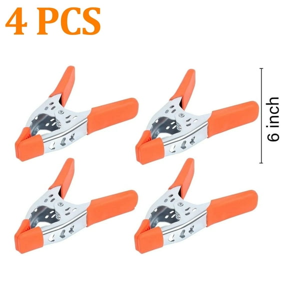 4-Piece 6" inch Spring Clamp,Clamps for Woodworking,Clamps for backdrop,Heavy Duty Metal Clamps, 2.5"-inch Jaw Opening