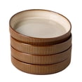 thumbnail image 1 of Famiware 4 Pieces 8.1" Stoneware Pasta Bowls, Microwave & Dishwasher Safe, Cream & Cocoa, 1 of 6