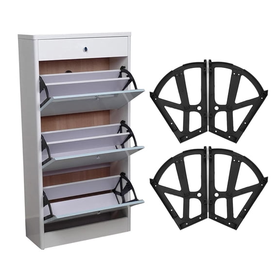 4-Piece ABS Hinge Set for Furniture, Shoe Racks, Cabinets and Drawers